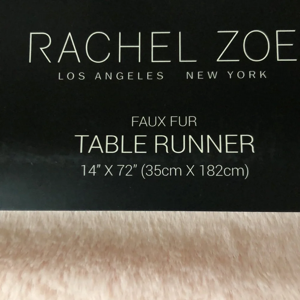 Rachel Zoe PINK Faux Fur Table Runner